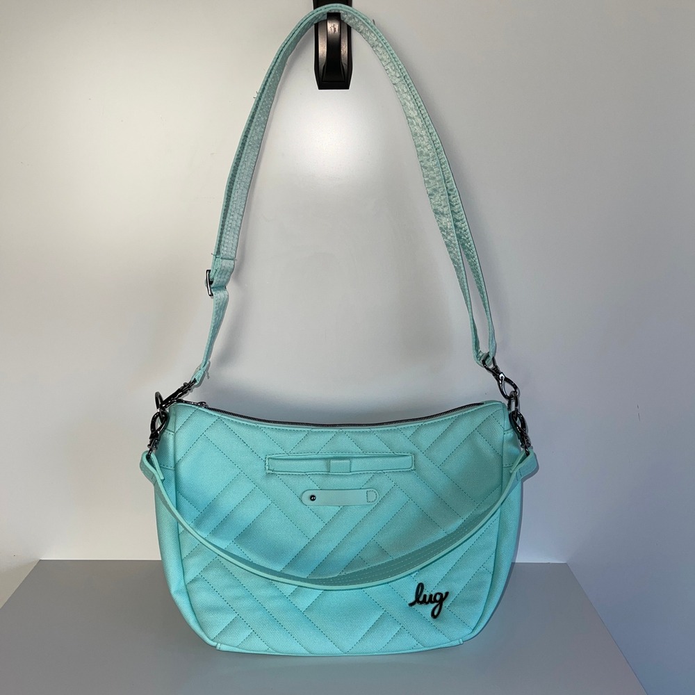 Lug Harmony Quilted Crossbody Bag Aqua Blue‎ Adjustable Strap Pockets